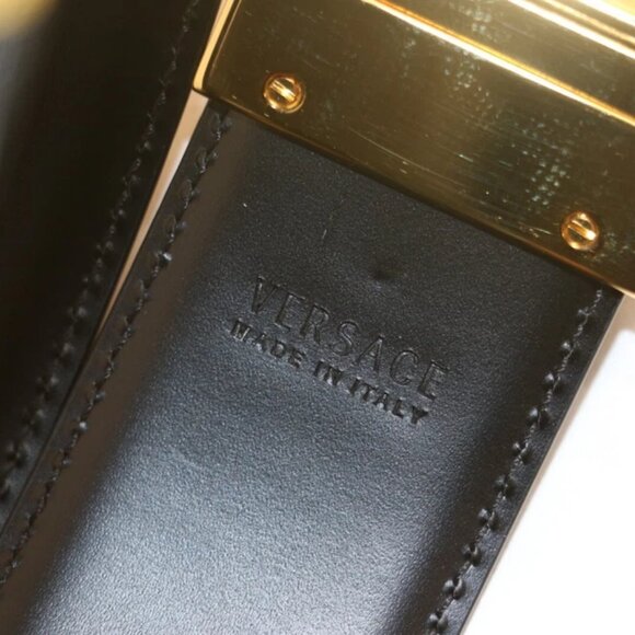 Versace Barocco Reversible Leather Belt Print size 100 - Black/Gold - Picture 5 of 10